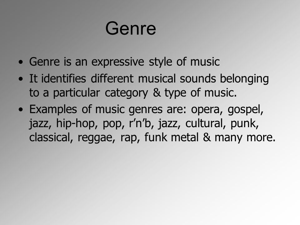 Type of music genre