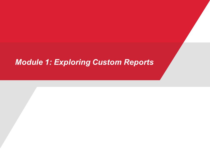 Module 1: Exploring Custom Reports