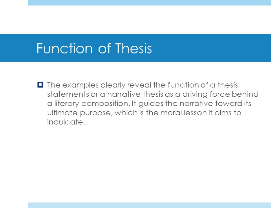 thesis literary function