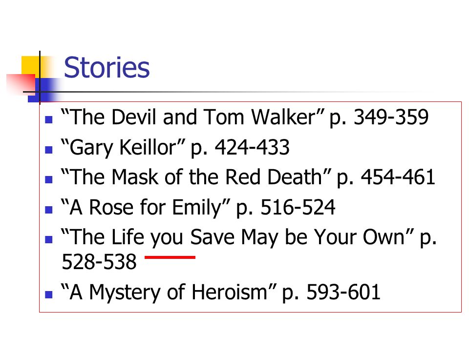 Stories The Devil and Tom Walker p