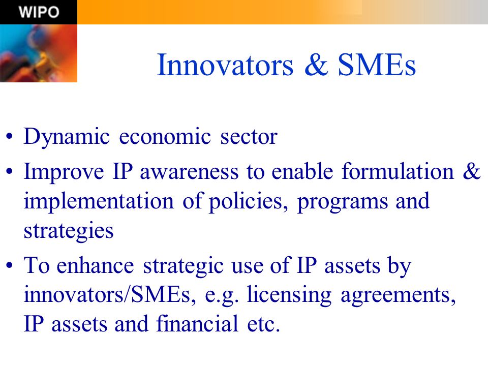 Innovators & SMEs Dynamic economic sector