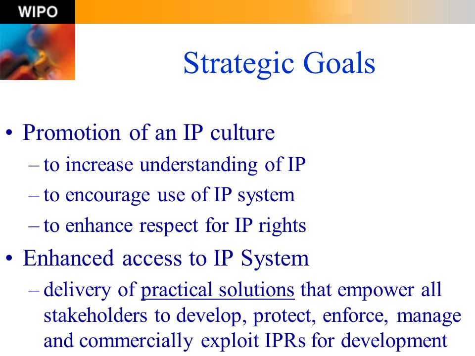 Strategic Goals Promotion of an IP culture