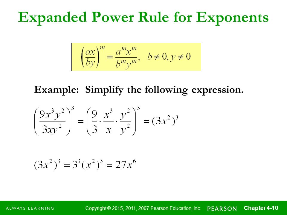 Expanded Power Rule for Exponents