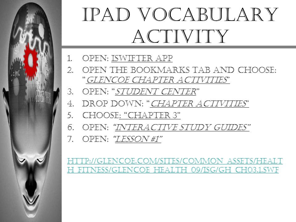 Ipad vocabulary activity