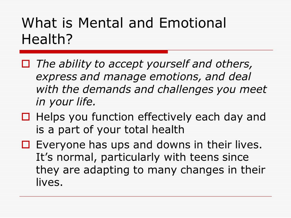 What is Mental and Emotional Health