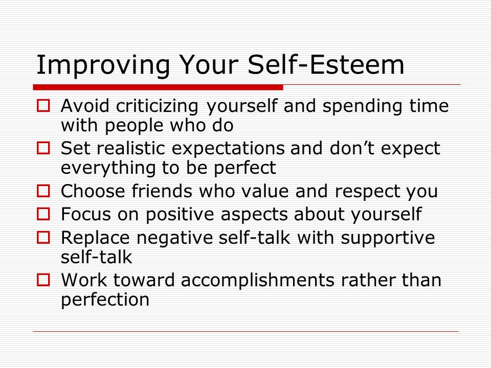Improving Your Self-Esteem