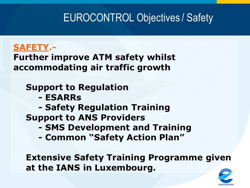 EUROCONTROL Objectives / Safety