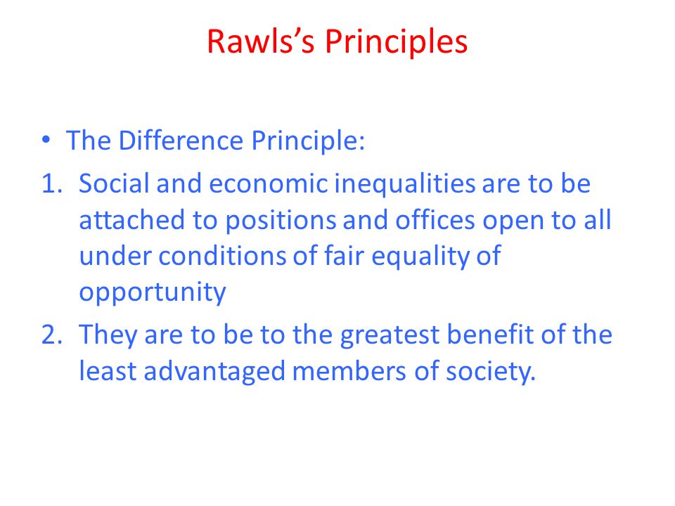 Rawls Difference Principle