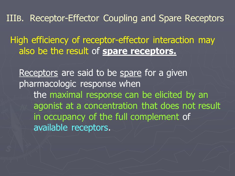 IIIB. Receptor-Effector Coupling and Spare Receptors