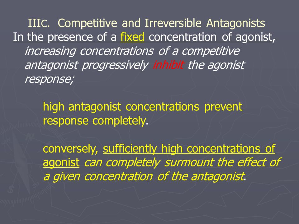IIIC. Competitive and Irreversible Antagonists