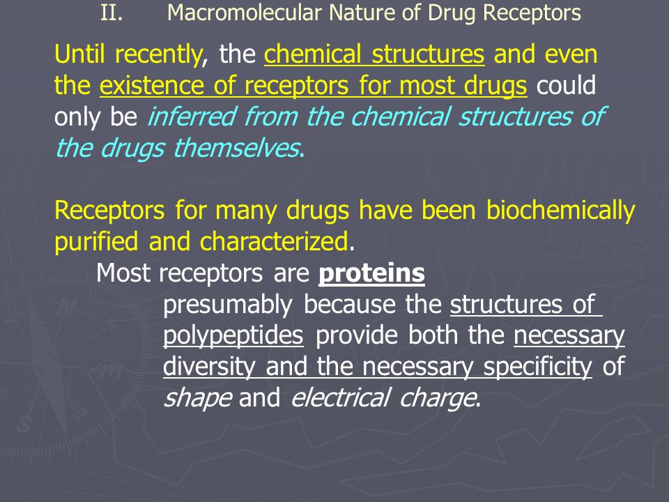 II. Macromolecular Nature of Drug Receptors
