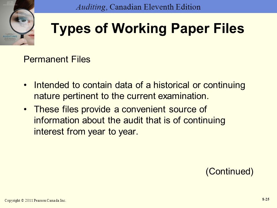 Types of Working Paper Files