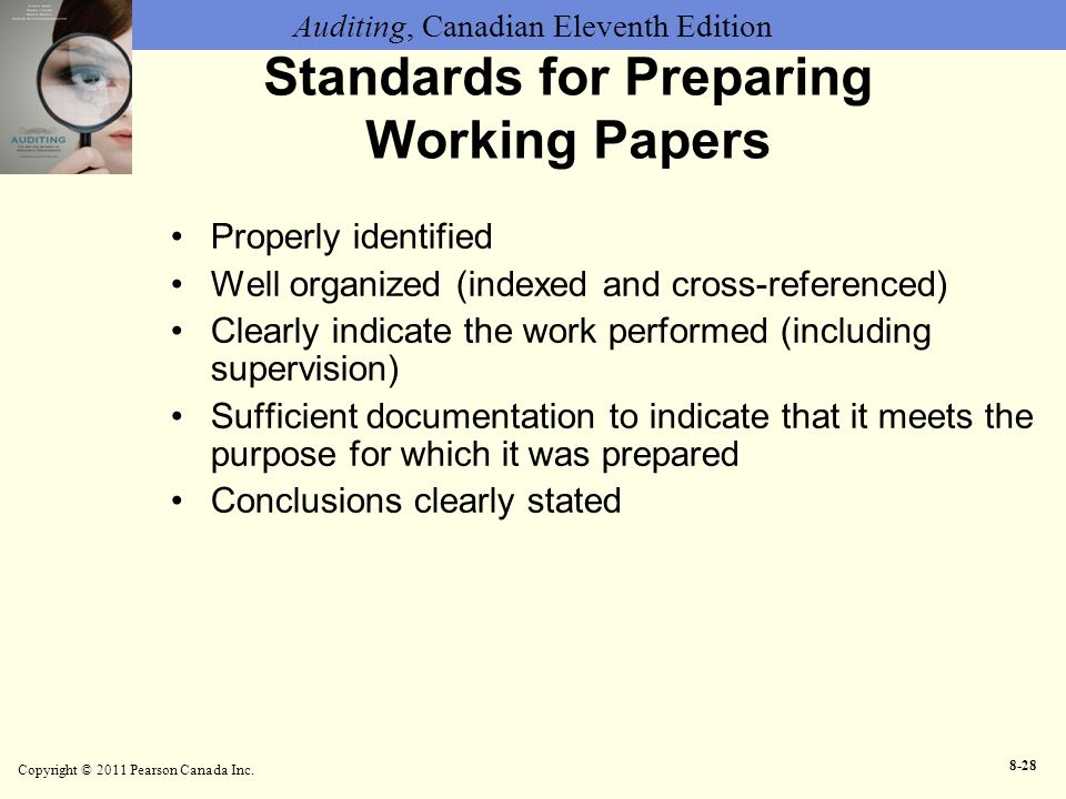 Standards for Preparing Working Papers