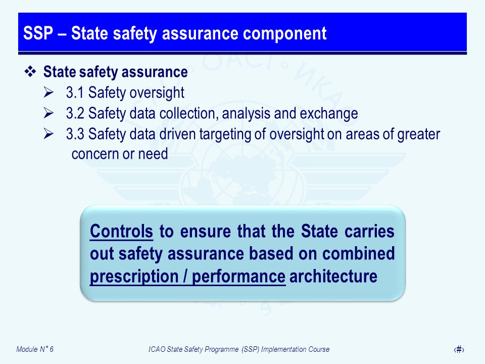 SSP – State safety assurance component