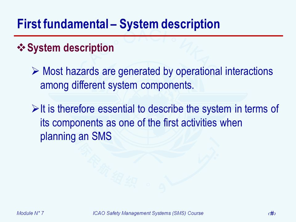 First fundamental – System description