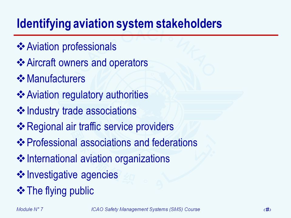 Identifying aviation system stakeholders