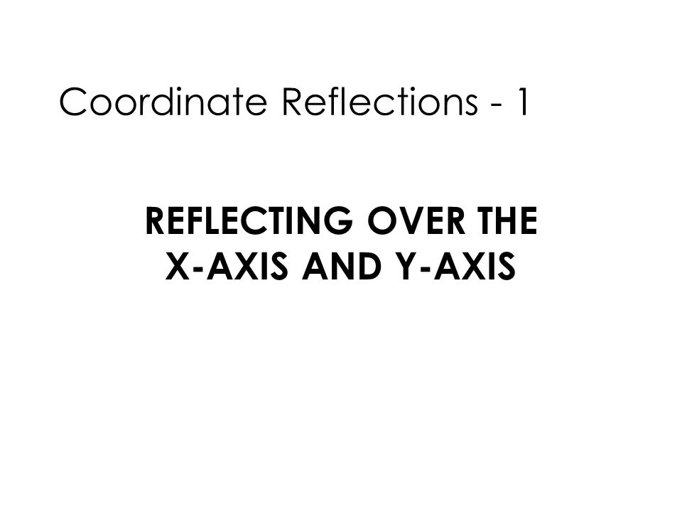 Reflecting over the x-axis and y-axis