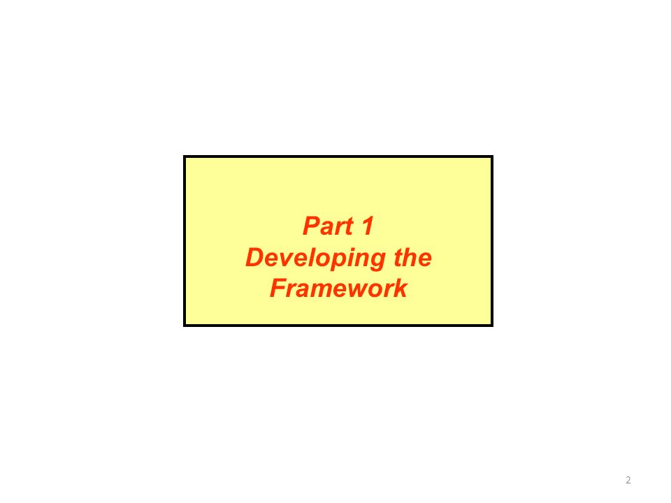 Developing the Framework
