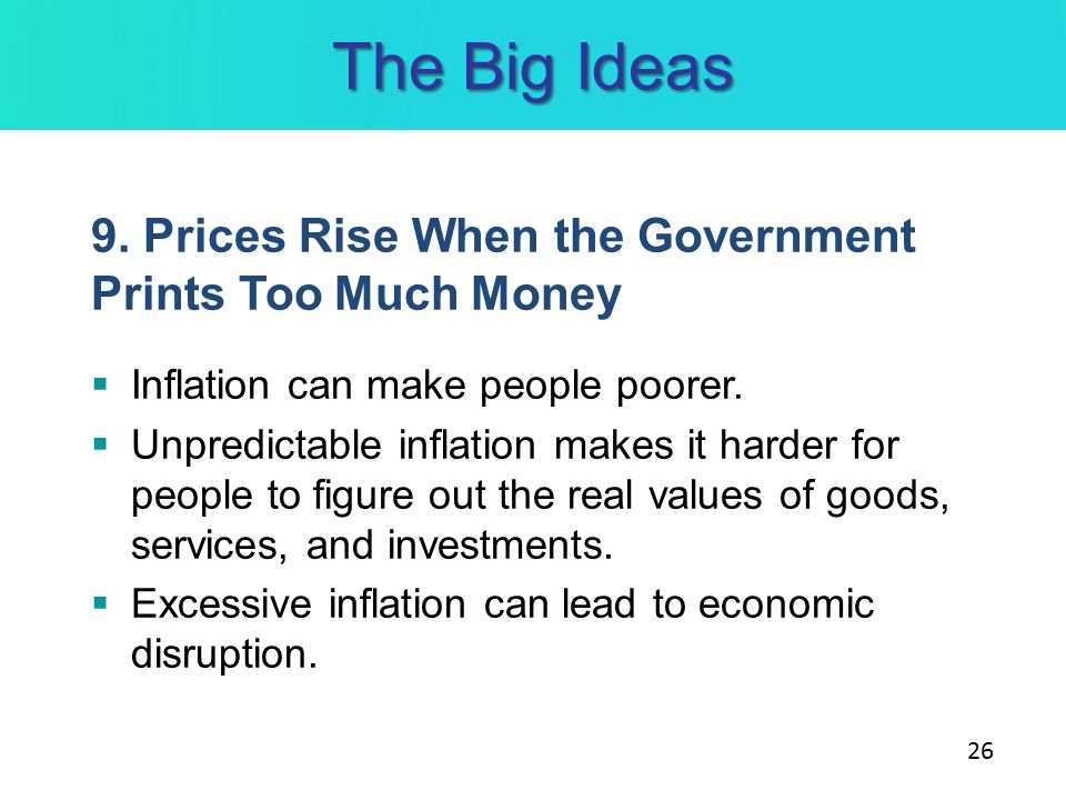 The Big Ideas 9. Prices Rise When the Government Prints Too Much Money