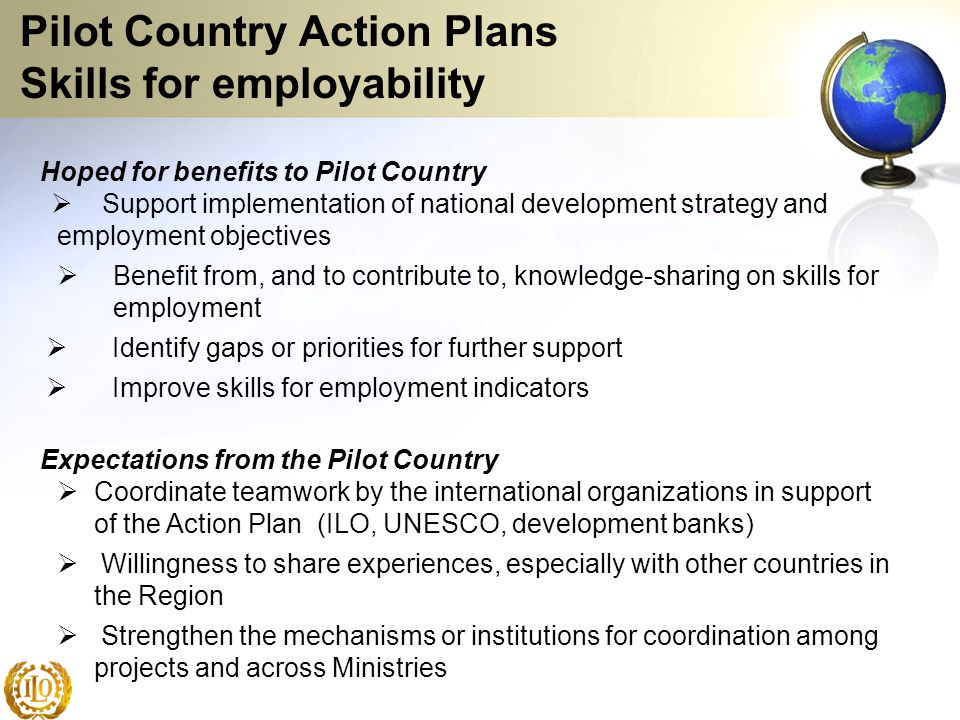 Pilot Country Action Plans Skills for employability