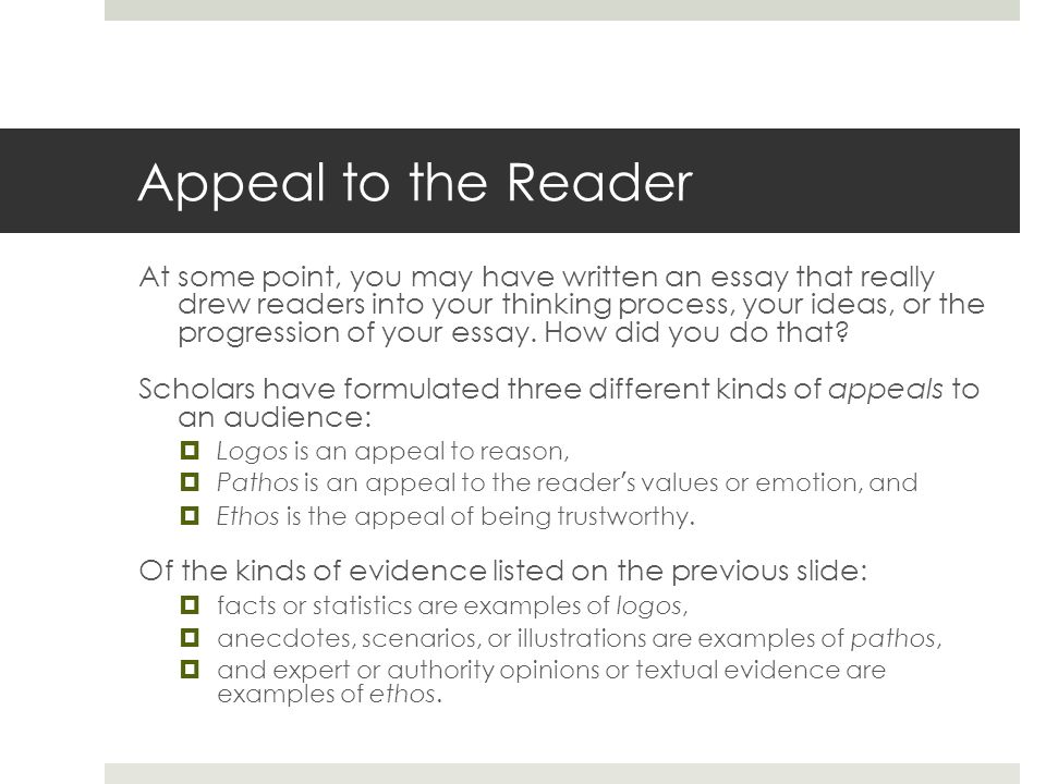 Appeal to the Reader