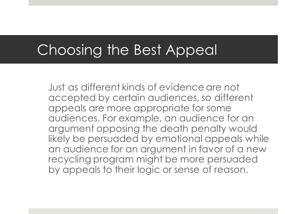 Choosing the Best Appeal