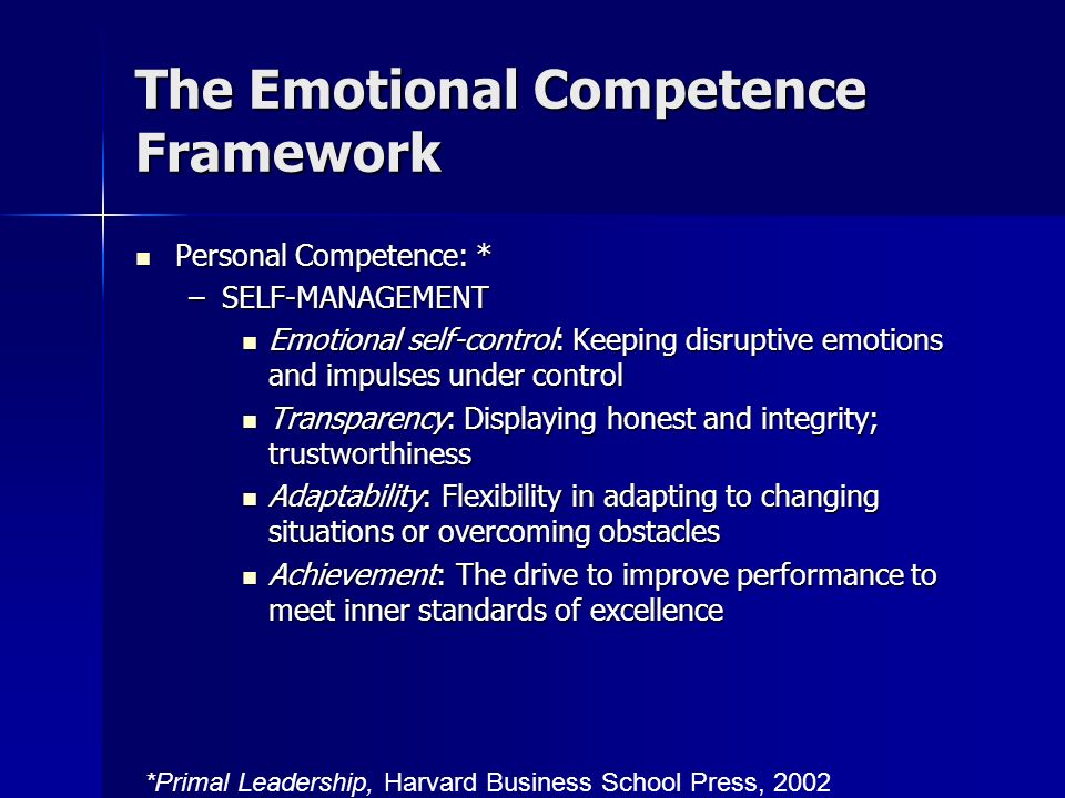 The Emotional Competence Framework