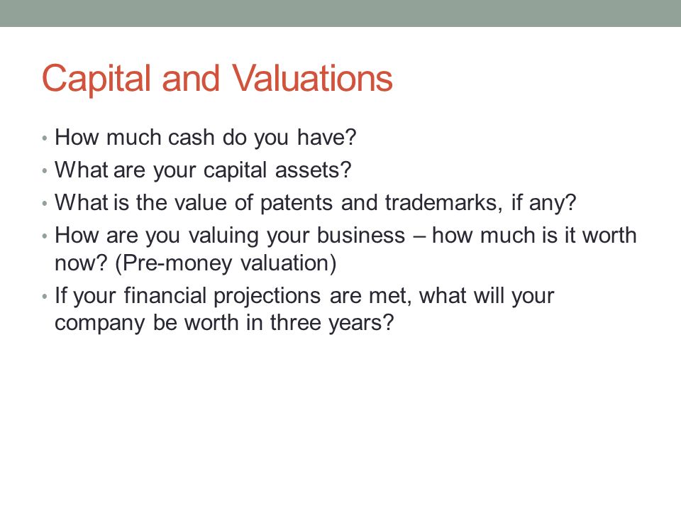Capital and Valuations