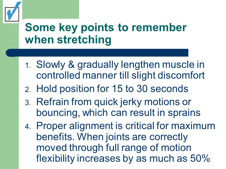 Some key points to remember when stretching