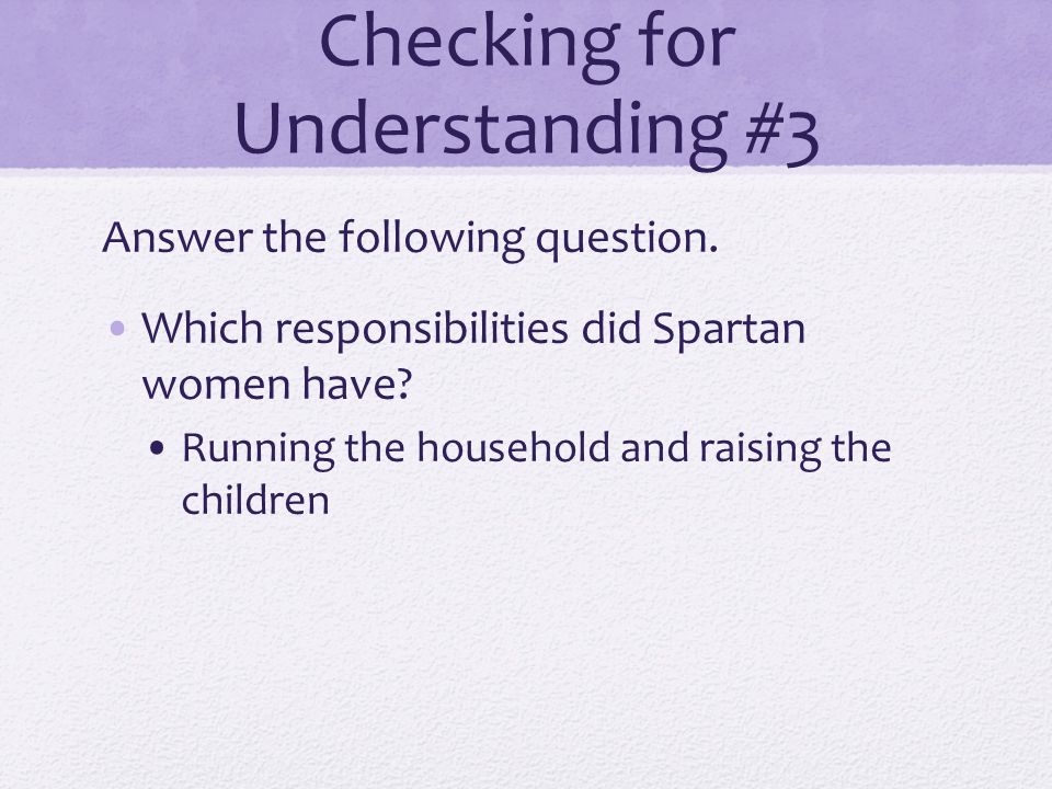 Checking for Understanding #3
