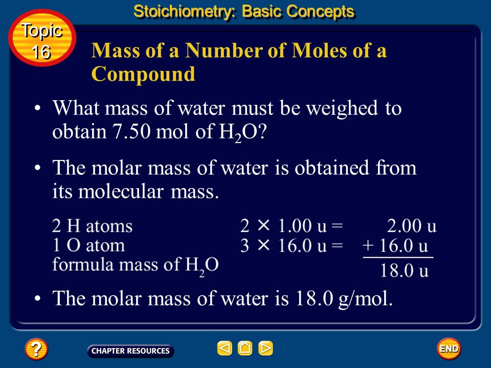 Mass of a Number of Moles of a Compound