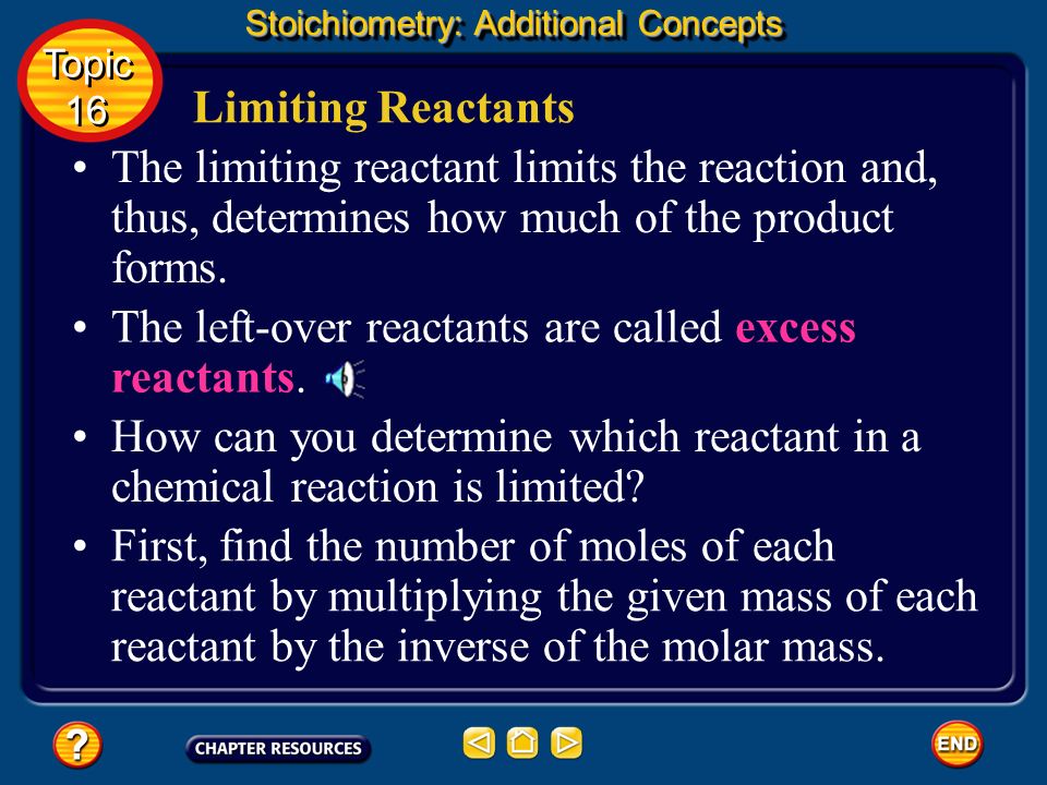 The left-over reactants are called excess reactants.