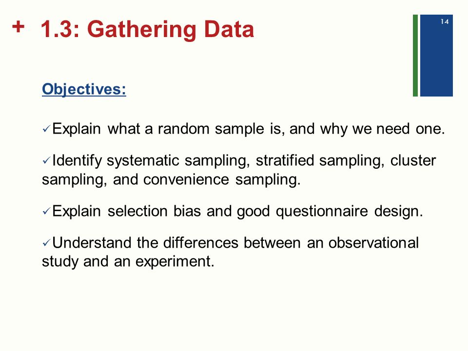 1.3: Gathering Data Objectives: