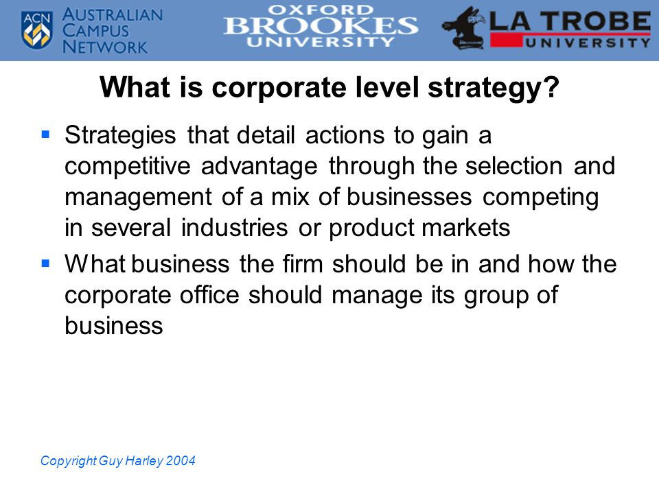 What is corporate level strategy