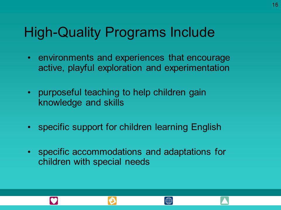 High-Quality Programs Include