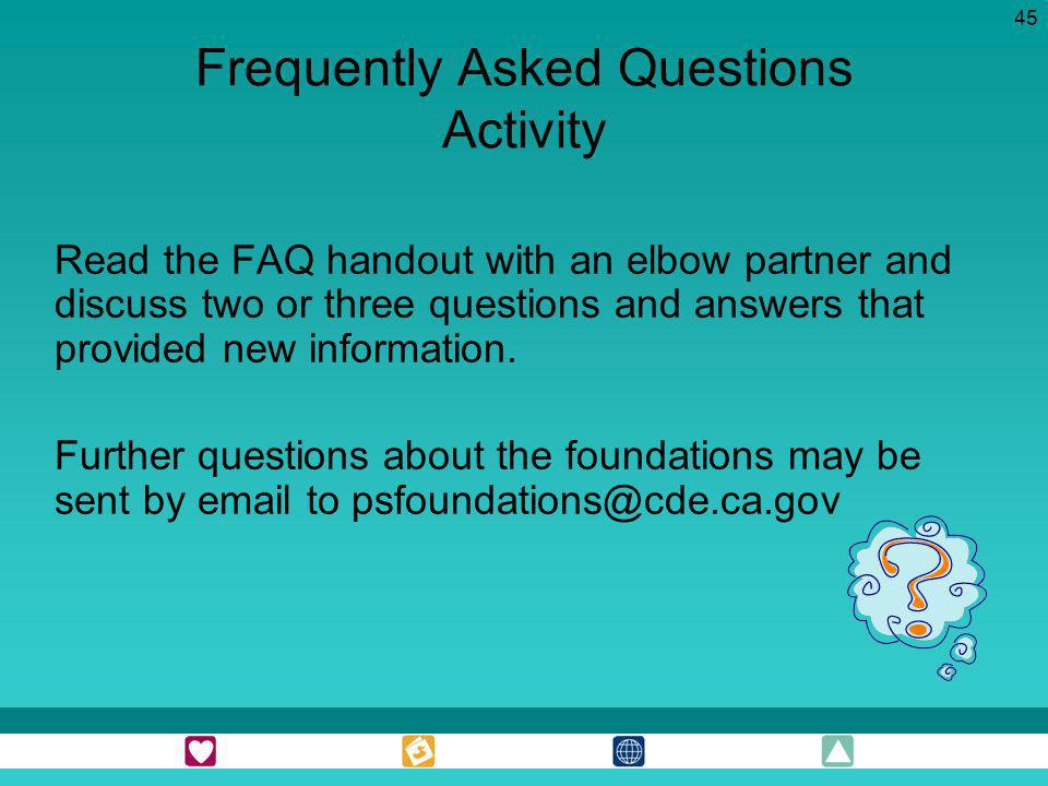 Frequently Asked Questions Activity
