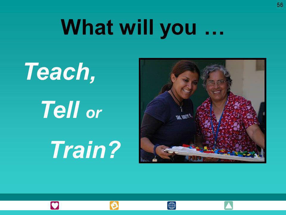 Teach, Tell or Train What will you …
