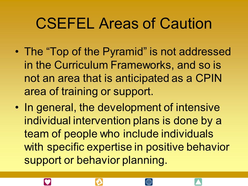 CSEFEL Areas of Caution