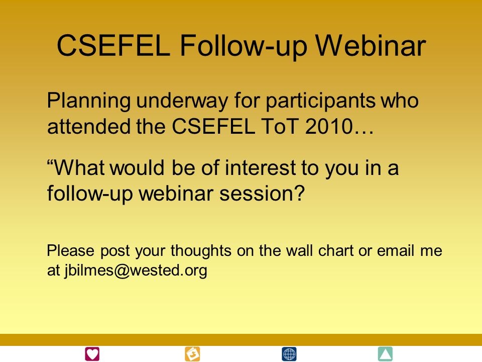 CSEFEL Follow-up Webinar