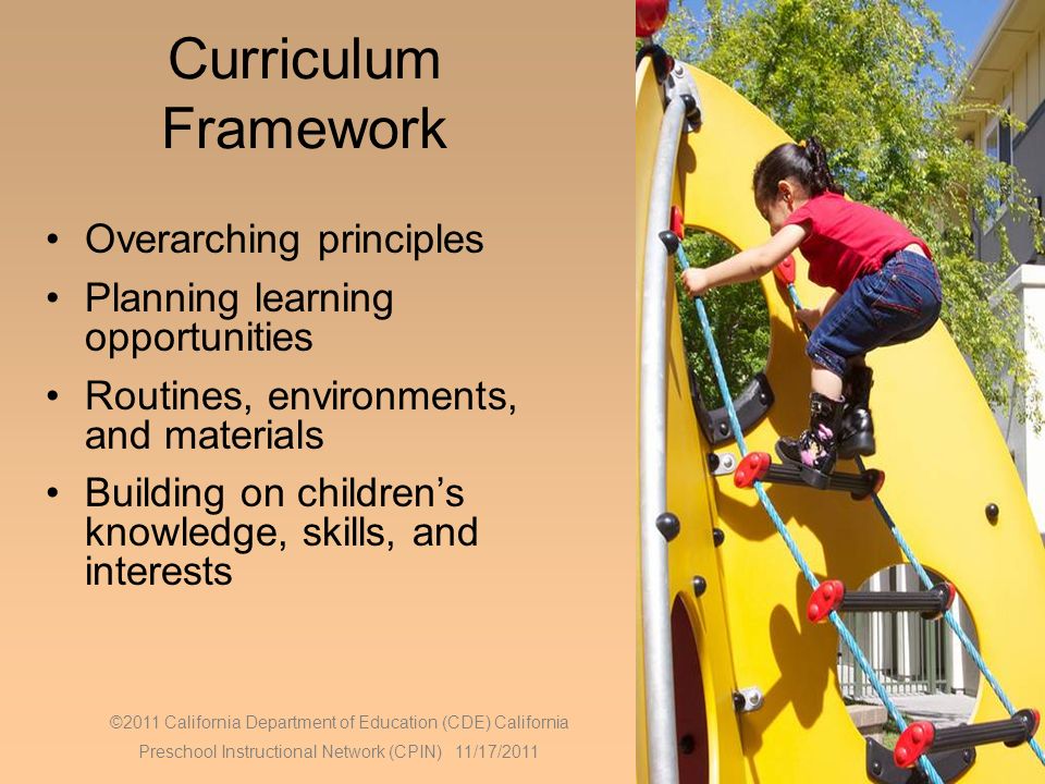 Curriculum Framework Overarching principles
