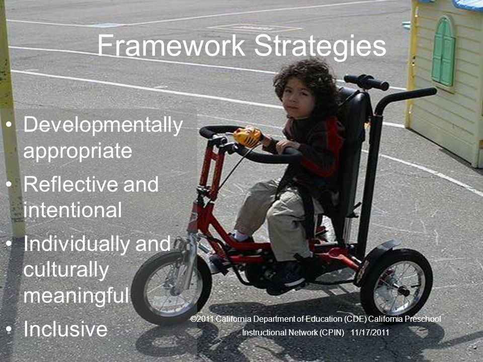 Framework Strategies Developmentally appropriate