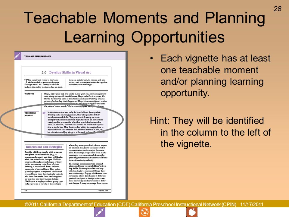 Teachable Moments and Planning Learning Opportunities
