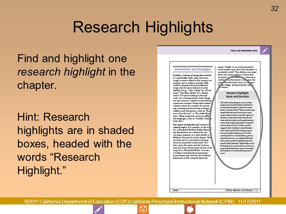 Research Highlights Find and highlight one research highlight in the chapter.