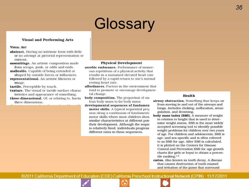 Glossary Glossary p There is one section of the glossary for each domain. Locate the glossary for your domain.
