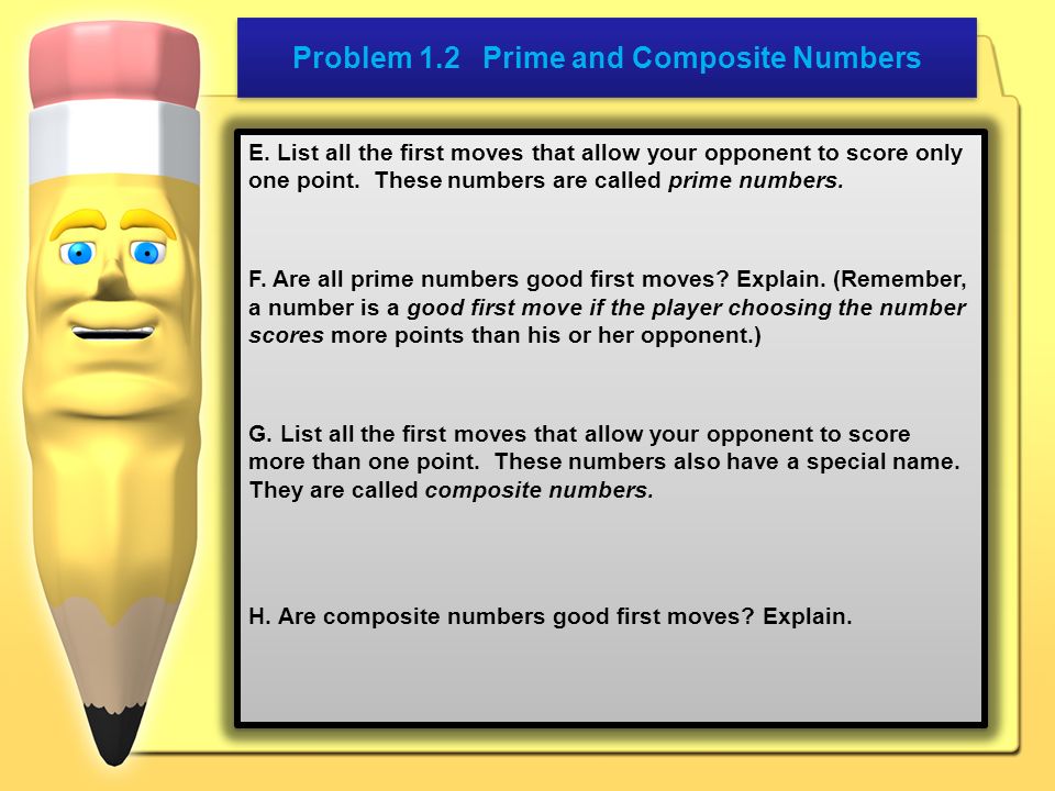 Problem 1.2 Prime and Composite Numbers