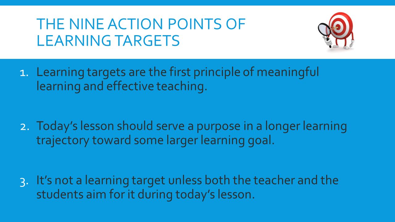 The Nine Action Points of Learning Targets