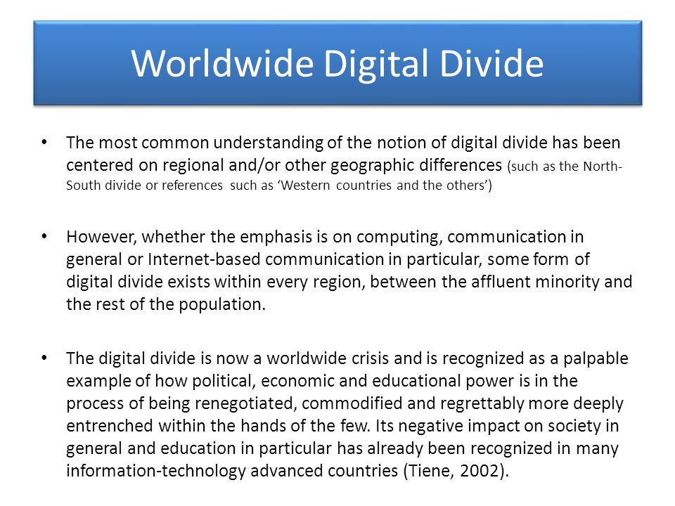 examples of digital divide