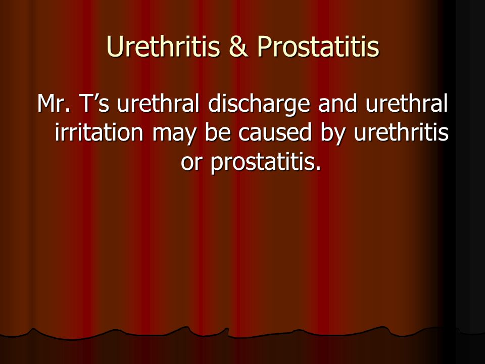 Prostatitis broccoli, Prostatitis urethritis után