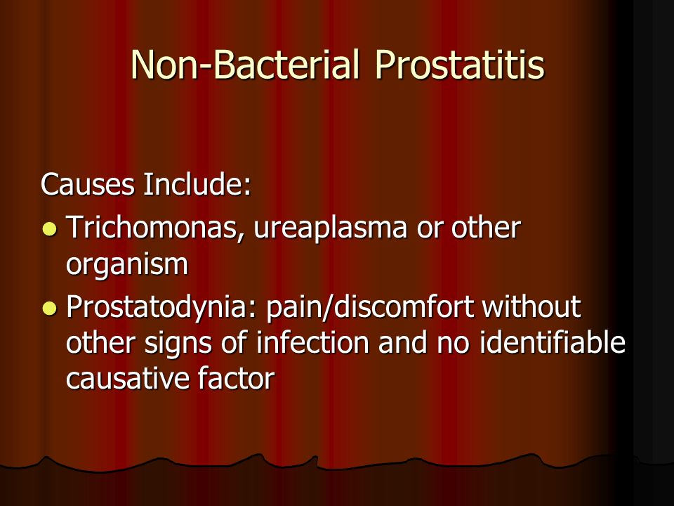 a prostatitis miatt trichomoniasis megjelenhet
