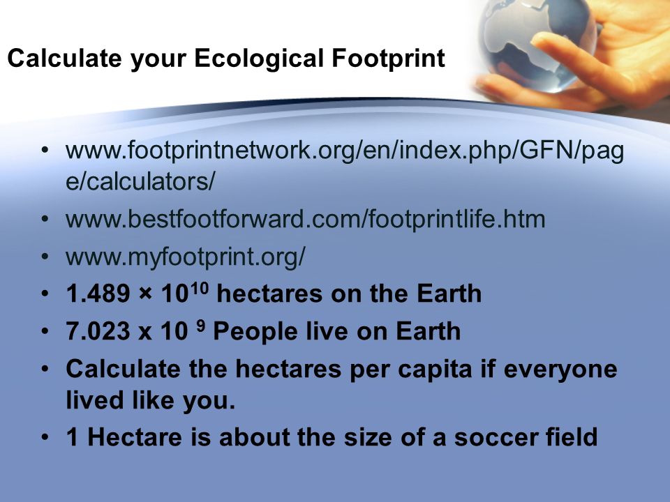 Calculate your Ecological Footprint